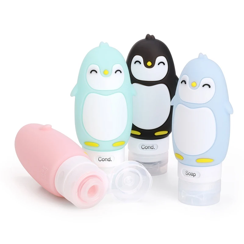 90ML Portable Cute Refillable Travel Silicone Empty Bottles Shampoo Shower Gel Lotion Sub-bottling Tube Squeeze Container