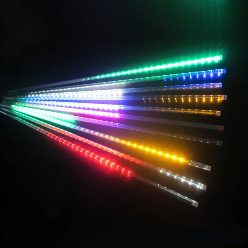 10pcs/set LED Meteor Shower Rain Tubes Christmas Decorative Lights 80cm Smd2835 72leds/pc 9w LED String Light Ac85-265V