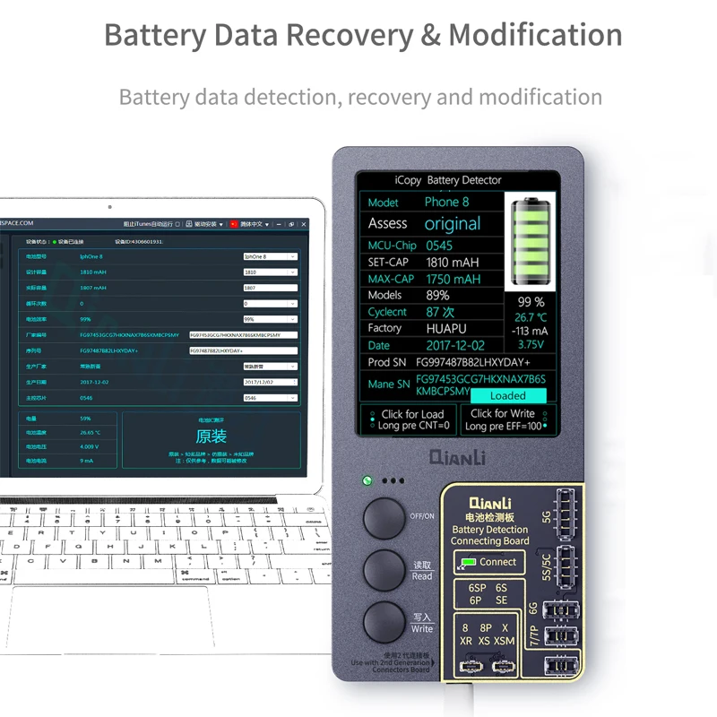 Qianli Programmer Icopy Plus Newest Version Ture Tone For Iphone 12 LCD Photosensitive Repair Battery Testing Board Original