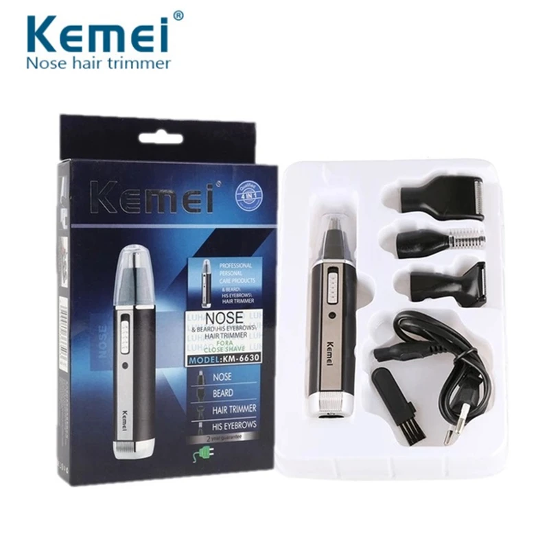 Kemei – tondeuse électrique 4 en 1 pour hommes, rasoir Rechargeable pour le nez et les oreilles, épilation des sourcils