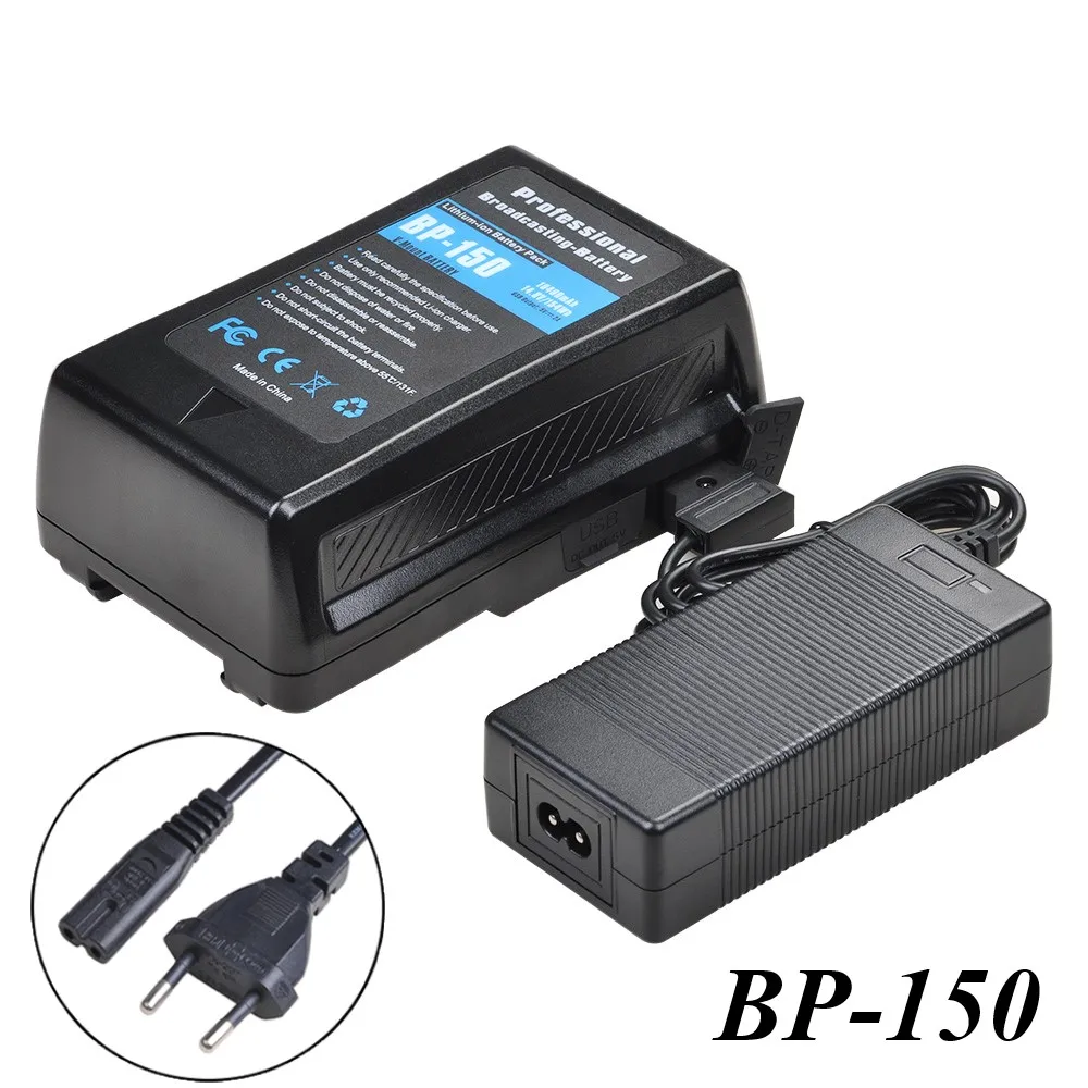 10400mAh BP-150 V-Mount / V-Lock Battery with USB Port and LED Light + D-Tap Adapter Charger