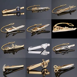 fashion Metal Men Tie Clip Gentlemen Classy Necktie Tie Bar Clasp Clip Pin Dolphin Hammer aircraft Ship Wedding Tie Men Jewelry