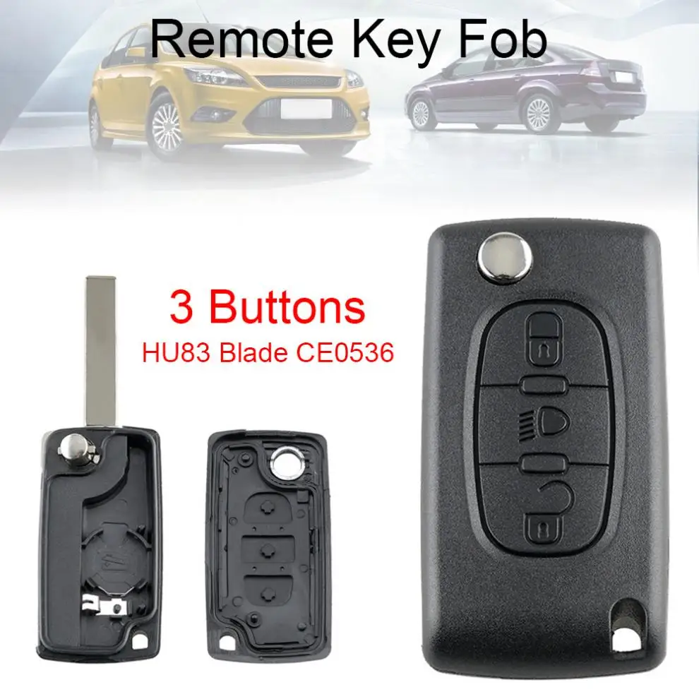 Remote Key Case For Citroen C2 C3 C4 C5 C6 Flip Folding Key Shells with Uncut 2/3/4 Buttons For Peugeot 207 307 407 308 407 607