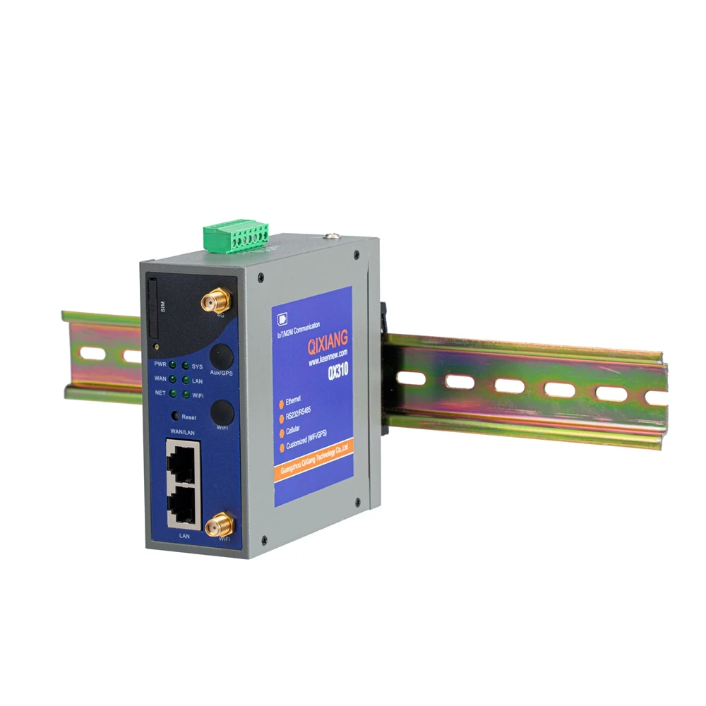 Imagem -02 - Qixiang Din Rail Roteador sem Fio Industrial 4g Celular com Slot para Cartão Dual Sim Rs232 Rs485 para Iot Aplicação M2m