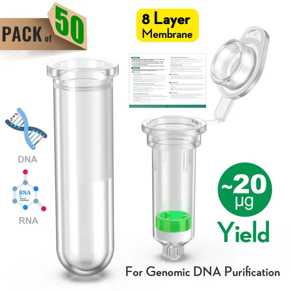 Spin Column Plasmid Extraction Kit Genome Extraction Column Nucleic Acid Purification Separation Column 2 ml 50 group by ks-Tek