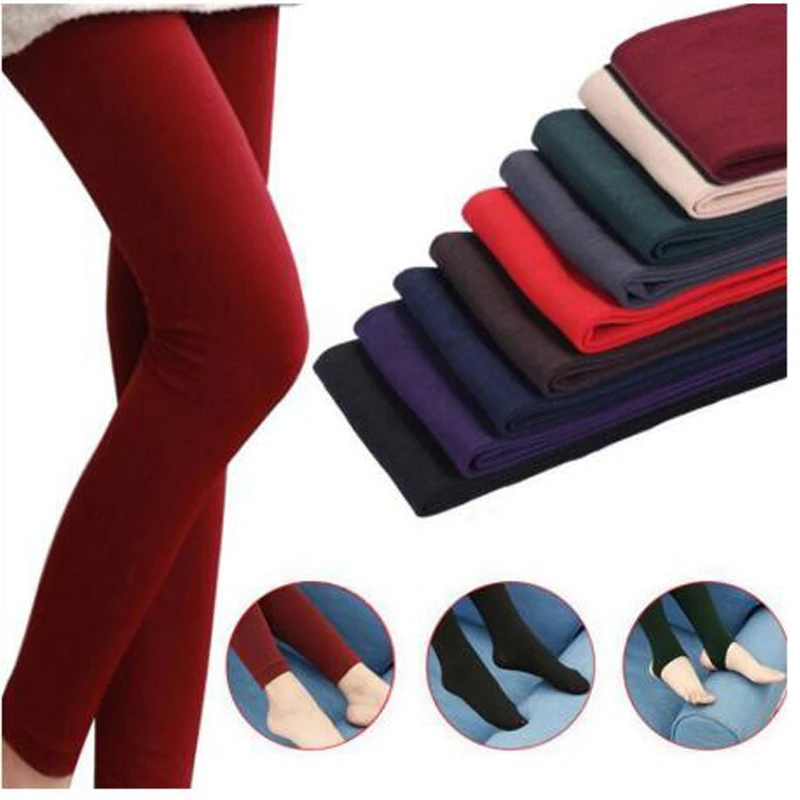 2023 Women Autumn Winter Thick Warm Legging Brushed Lining Stretch Fleece Pants Trample Feet Leggings High Elasticity Leggings