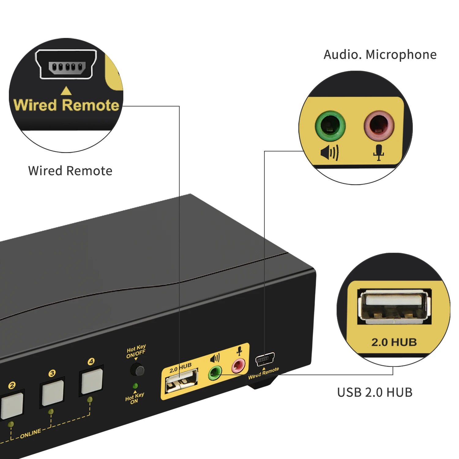 Коммутатор CKL с 4 портами USB, VGA, KVM, поддержка портов аудио и автоматического сканирования, с кабелями, KVM, переключатель для клавиатуры, видео, мыши, для CKL-84UA