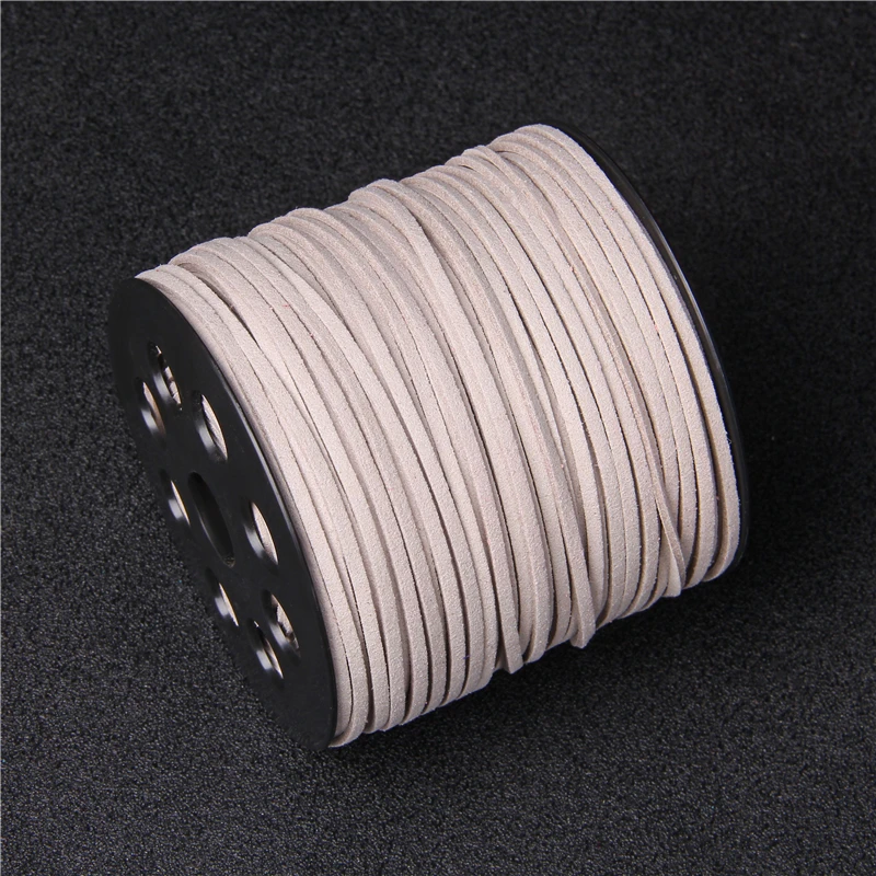 100m/lot 2x1mm Flat Faux Suede Braided Cord Korean Velvet Leather Handmade Thread String Rope For DIY Jewelry Making Supplies