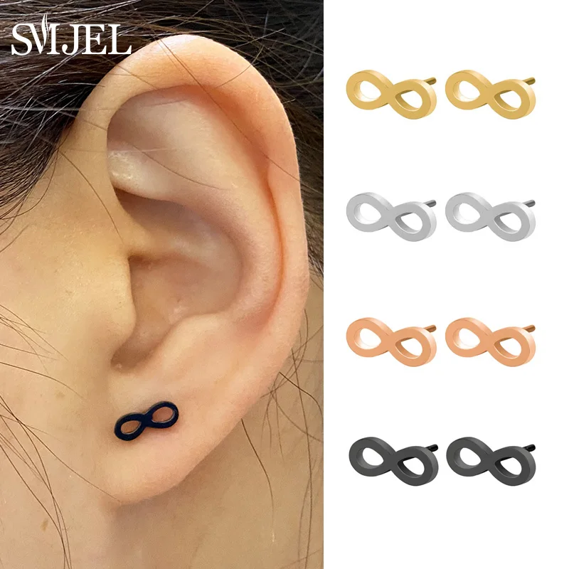 2024 Fashion Stainless Steel Infinity Earrings for Women Love Bowknot Stud Earrings Friendship Jewelry Wedding Gifts Wholesale