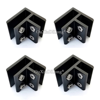 24PCS Aluminum Alloy Dual Sides Glass Clamps 90° Shelves Support Brackets Connectors Screen/Partition/Panel Splicing Fixed Clips