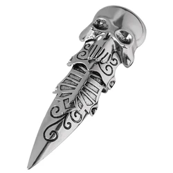 Punk Style Fashion Men's Joint Ring Skull Shape Long Alloy Material Temperament Male Birthday Jewelry Gift Direct Sales Hot
