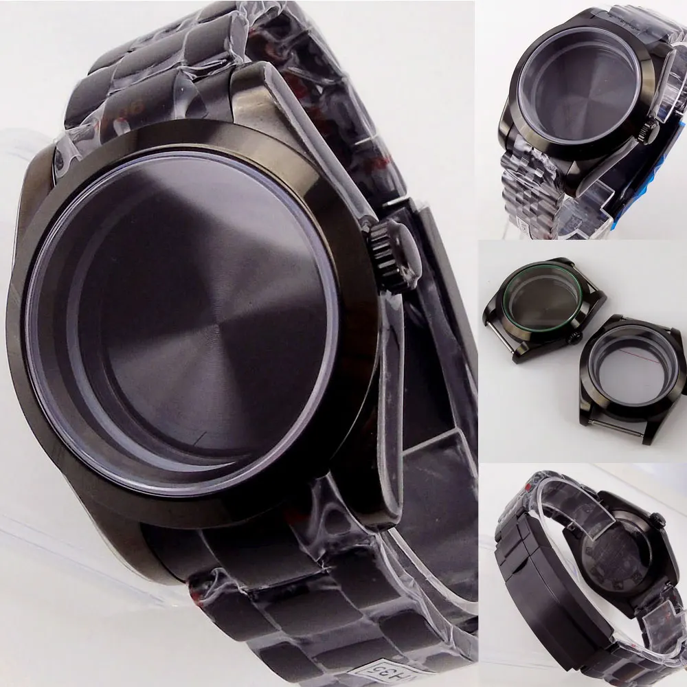 

Black PVD 39mm/36mm Sapphire Crystal Watch Case For NH35 NH36 Miyota8215 DG 2813 ETA 2824 2836 PT5000 solid/316L Bracelet