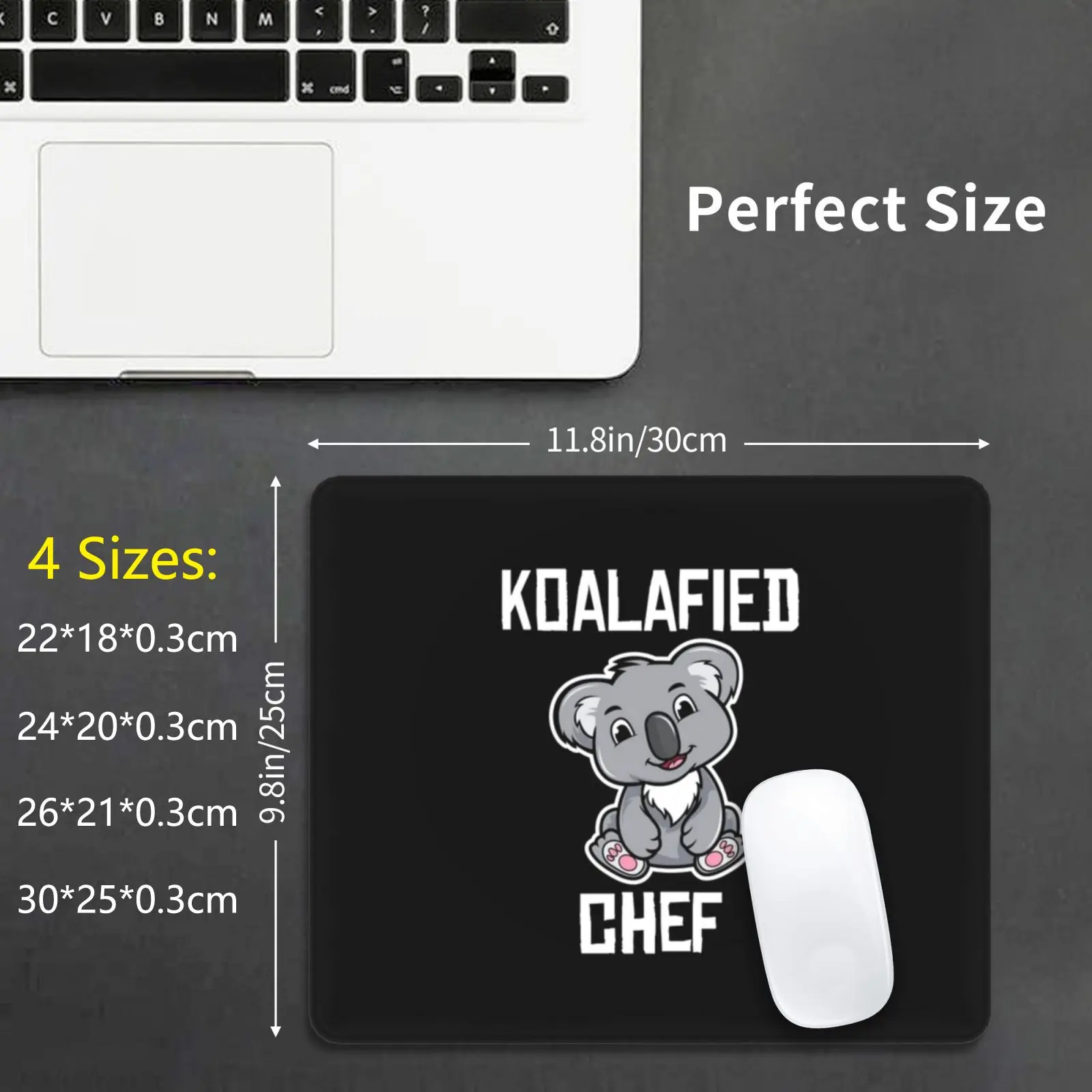 Koalafied Chef Funny Cook Culinary Artist Koala Lover Kitchen Supervisor Gag Gift Mouse Pad DIY Print