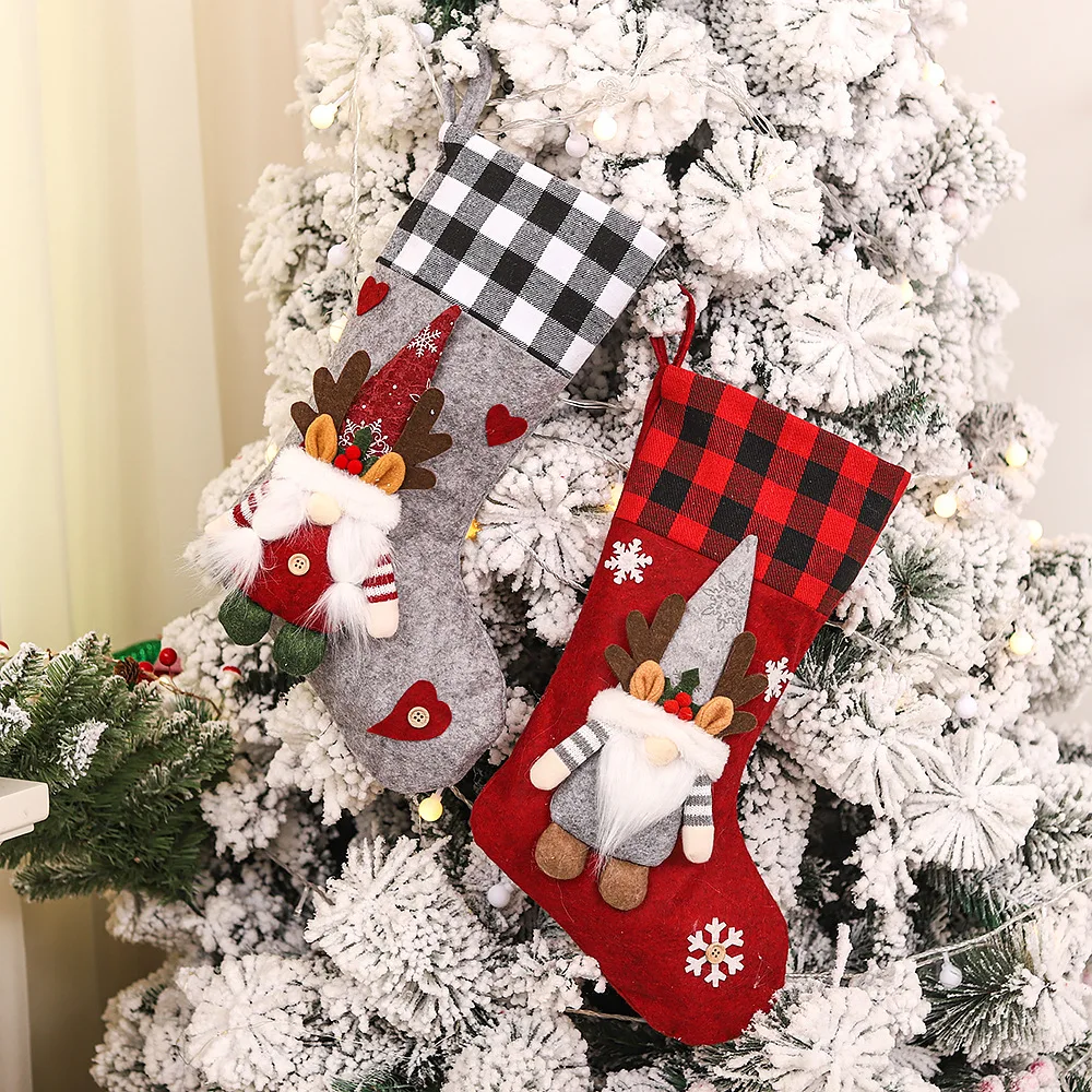 Medias de Navidad personalizadas de gnomos, conjunto de medias de familia, con nombre, regalo de Navidad