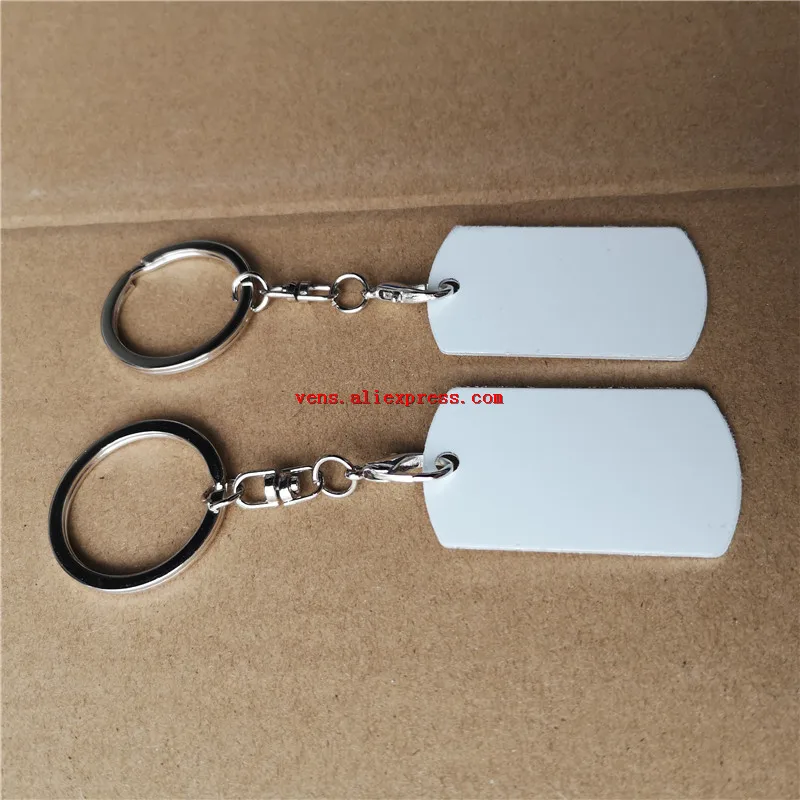 sublimation aluminum keychains hot transfer printing blank diy custom consumables keyring two sides printed 20pieces/lot