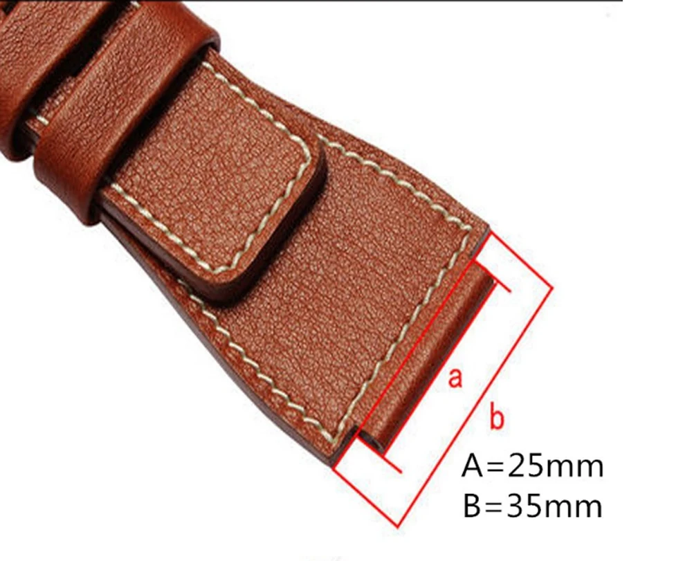 35*24mm Convex End Calfskin Leather Watch Band For Bell Series BR01 BR03 Strap Watchband Bracelet Belt Ross Rubber Man