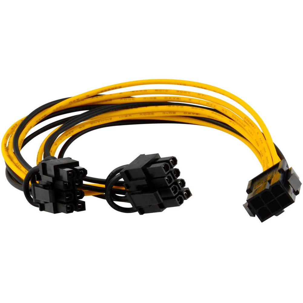 PCI-E 6-pin to 2x 8-pin GPU Graphics Card Power Splitter Cable PCI Express 6pin Female to Male 8pin Power Extension Cable