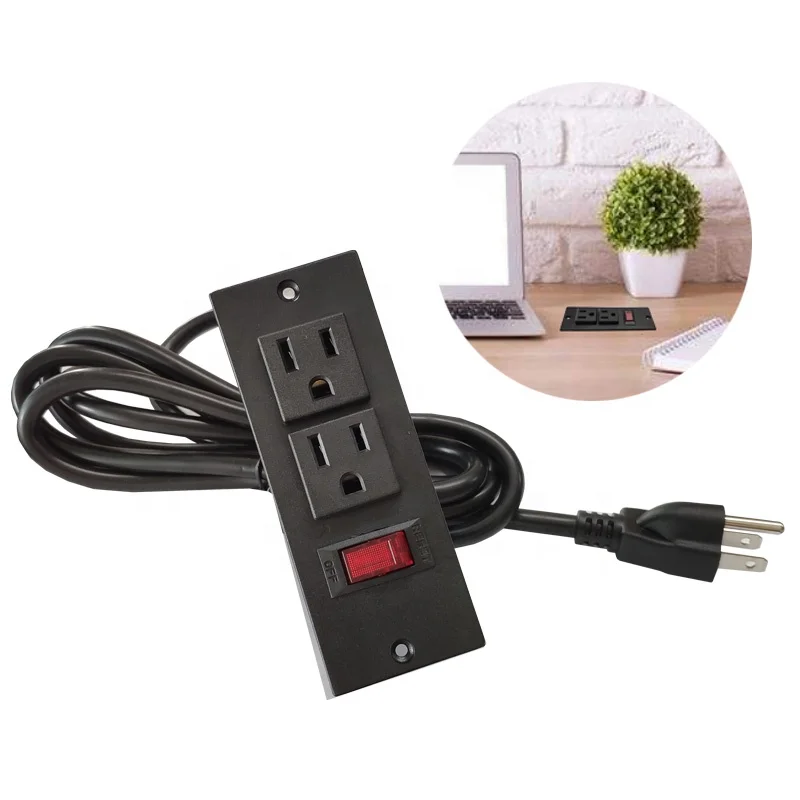 

Desk table 2 USB 2 Outlet Surface Mountable Recessed Furniture Power Strip pocket socket usa outlet with surge protector