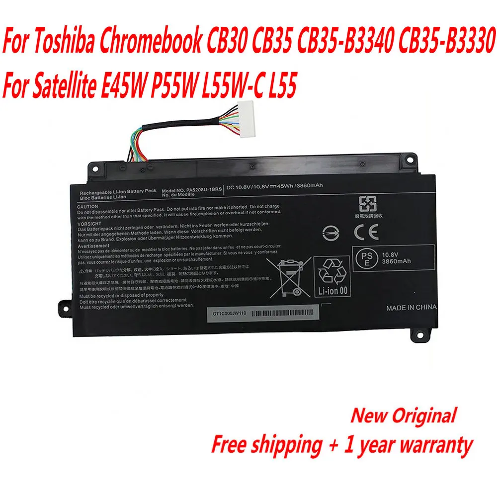 Genuine PA5208U-1BRS Battery For Toshiba Chromebook CB30 CB35 CB35-B3340 CB35-B3330 for Satellite E45W P55W L55W-C L55