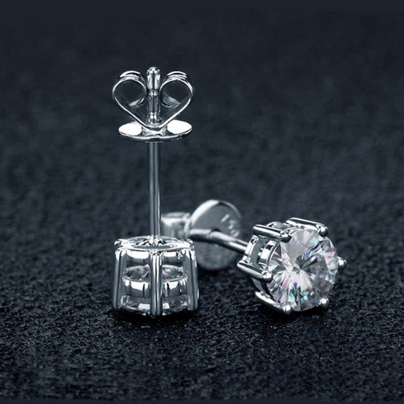 AEAW 1.0Ct Round Lab Grown CVD HPHT Diamond EF VS Stud Martini Daily Wear Earrings 14k White Gold IGI NGIC Certificate