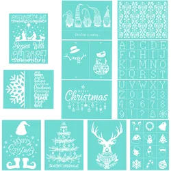 Chzimade Merry Christmas Day Self-Adhesive Silk Screen Printing Stencil Mesh Transfers 28X21CM For T-Shirt Diy Home Decoration