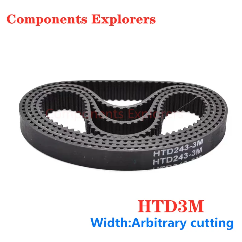 HTD3M 타이밍 벨트 6/9/15mm Width354 357 360 363 366 369 372 375 381 384 387mm 길이 폐쇄 루프 동기 고무 HTD 3M 벨트