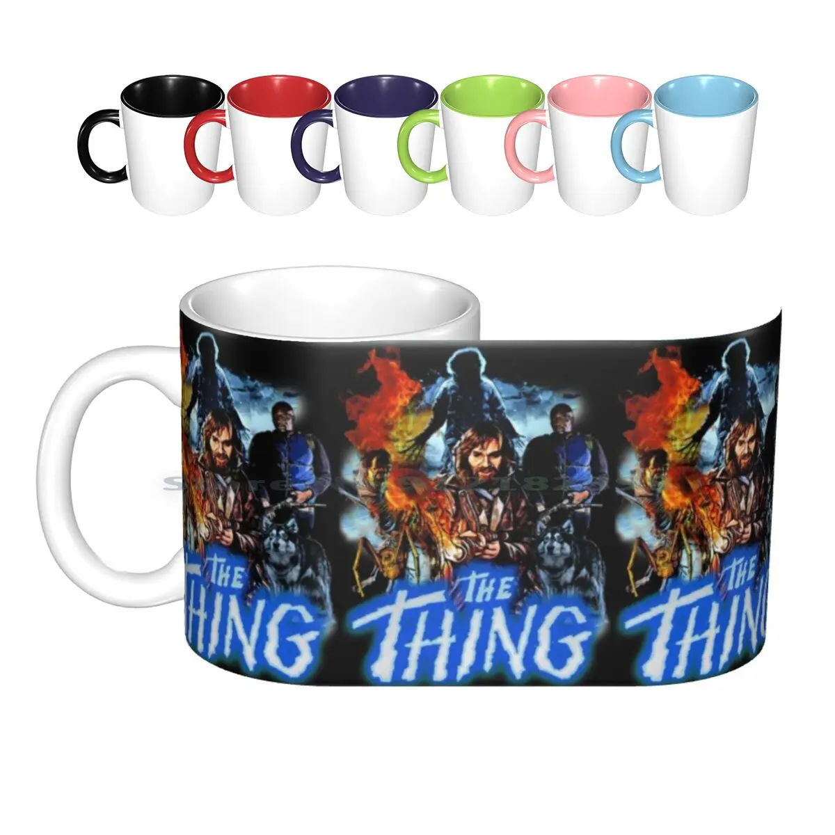 The Thing Ceramic Mugs Coffee Cups Milk Tea Mug The Thing John Carpenter 80s Horror Kurt Russell Macready Husky Dog Ufo Childs