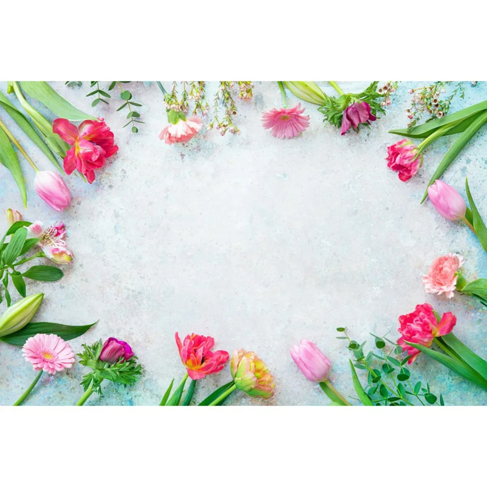 ดอกไม้ฤดูใบไม้ผลิ Gradient Wall Portrait การถ่ายภาพพื้นหลัง Photozone Photocall ถ่ายภาพฉากหลังสำหรับ Photo Video Studio