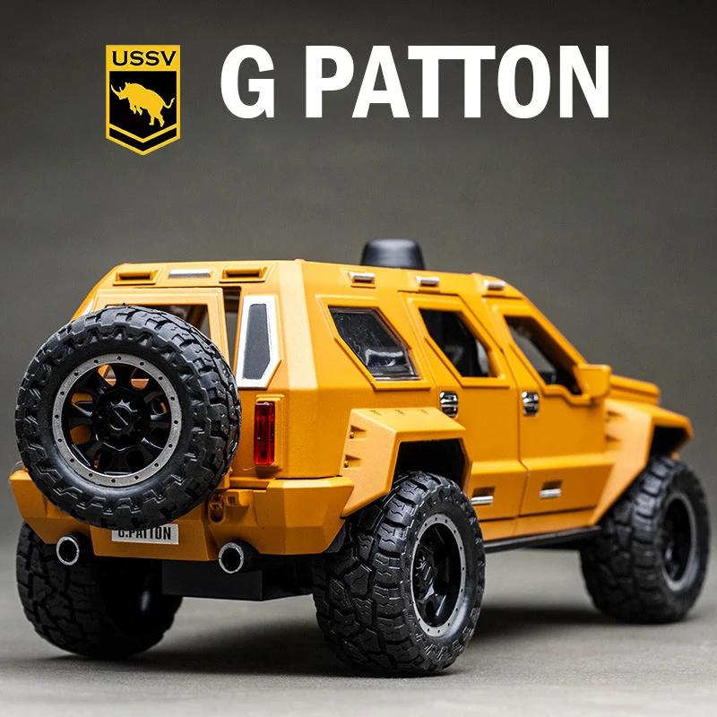 1:24 Hot New Chariot George Barton Car Model Armored Vehicle With Sound Light Alloy Toy Car Diecast Toy Vehicle Hummer Off Road