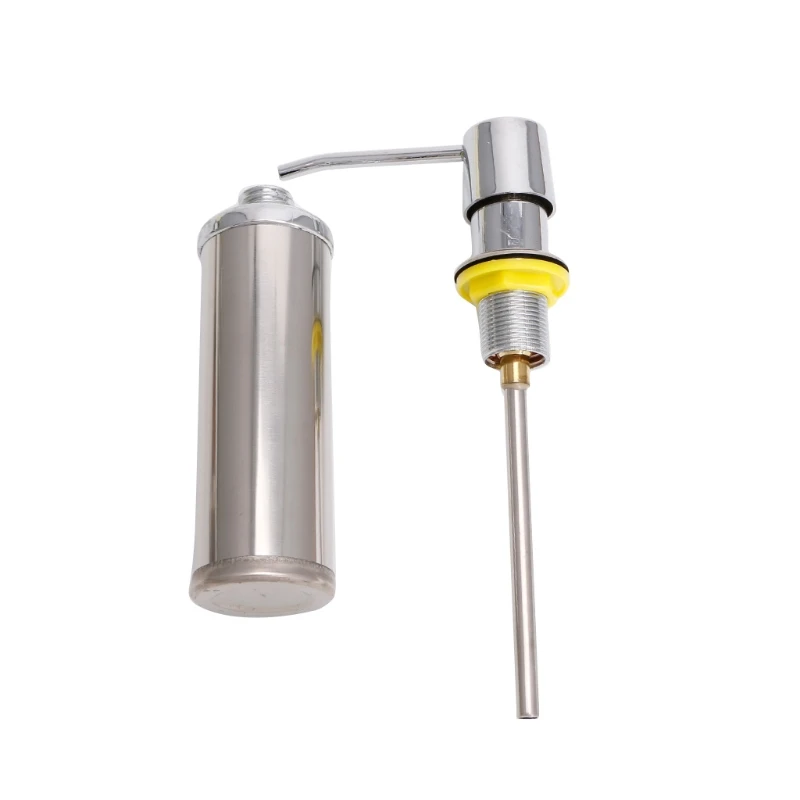 Stainless Steel Kitchen Sink Soap Dispenser Bathroom Shower Lotion Shampoo Container 200ml