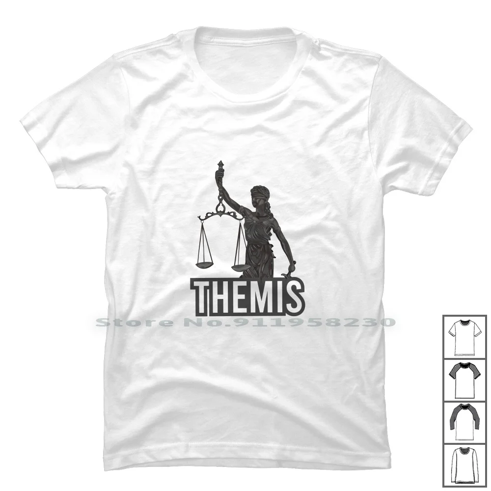 Themis , The Justice T Shirt 100% Cotton Justice Scale Just Ice Us St Mi