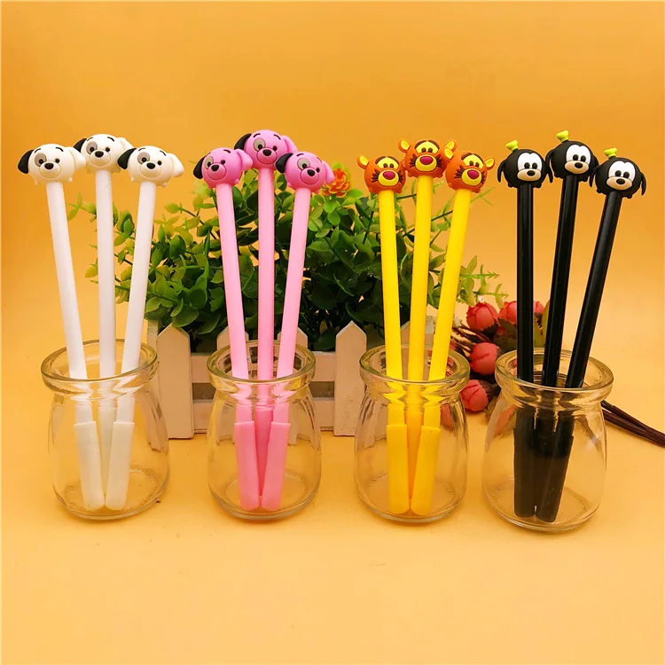 24 Pcs Creative Cartoon Animal Styling Puppy Tiger Gel Pen Student Stationery School Supplies Material Escolar Papelaria