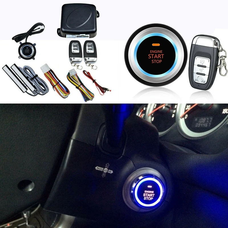 Car SUV PKE Keyless Entry Engine Start Alarm System Push Button Start System Remote Starter Stop