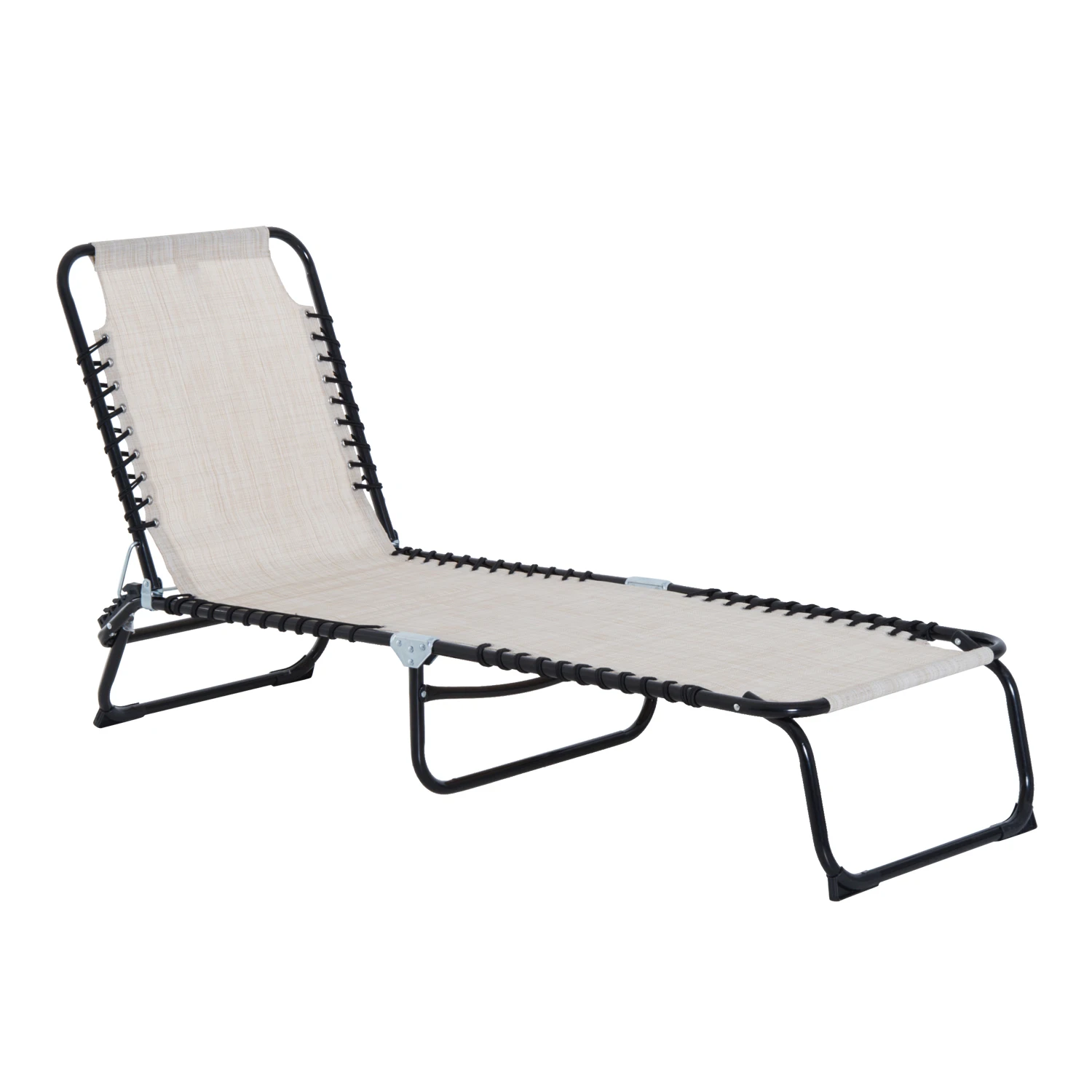 Outsunny folding garden lounger beach tilt lounger with adjustable backrest easy to carry for Patios swimming pool