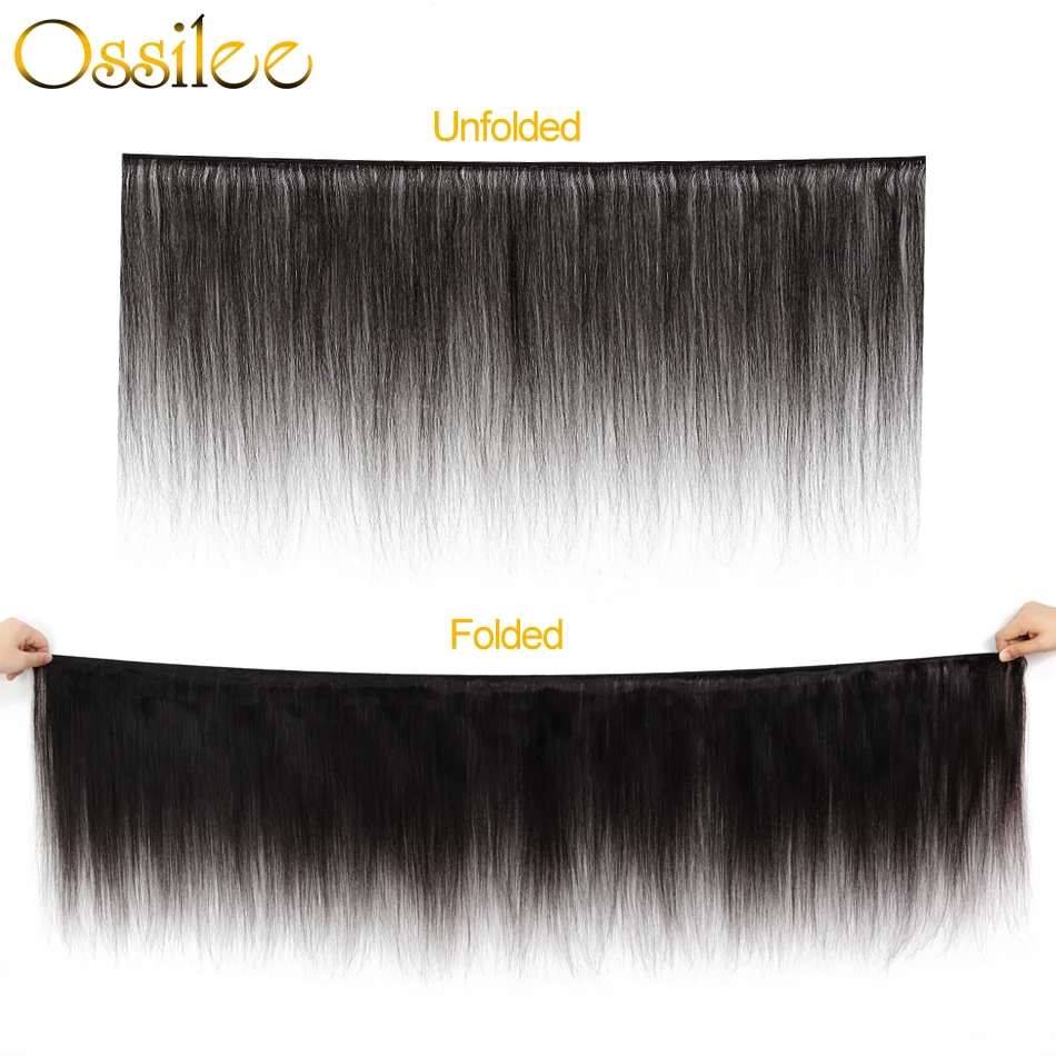 Ossilee Straight Human Hair Bundles Brazilian Hair Weave Bundles Remy Hair 8-26 Inches Natural Color Human Hair Extensions