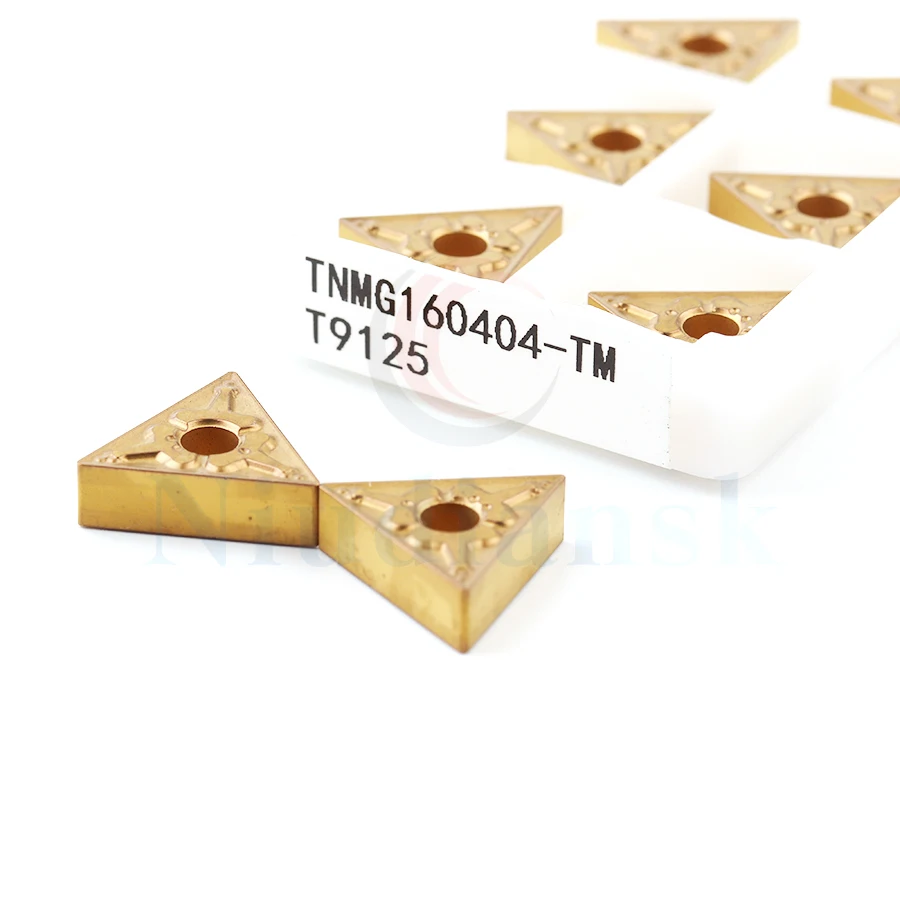 10 pz di alta qualità TNMG160404-TM T9125 TNMG160408-TM T9125 tornio CNC inserto in metallo duro utensile per tornitura esterna inserti resistenti all'usura