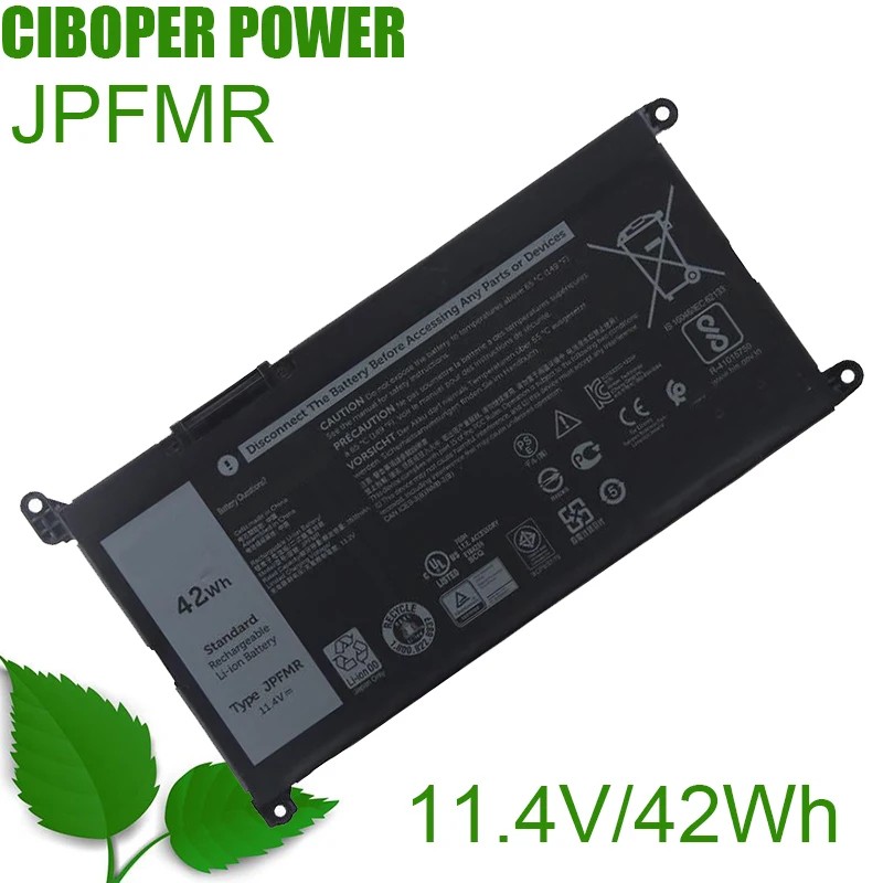 CP-batería auténtica para ordenador portátil, pieza nueva JPFMR 7MTOR 42Wh/33Wh para Chromebook 3100 3400 Inspiron 14 5000 5488 5493 5593 15-5593 Notebook