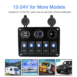 With USB fuse 12v car chargers outlets toggle 5 buttons Led Rocker Switch boat panel Digital voltage testing accessories 11 MAIN SALES TAKEN 4X4 - №11