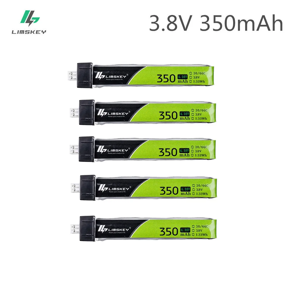 5PCS Limskey 350mAh 3.8V 30C/60C LiHV Lipo Battery PH2.0 Plug for UK65 US65 Blade Inductrix BetaFPV 65S UR65 Drone