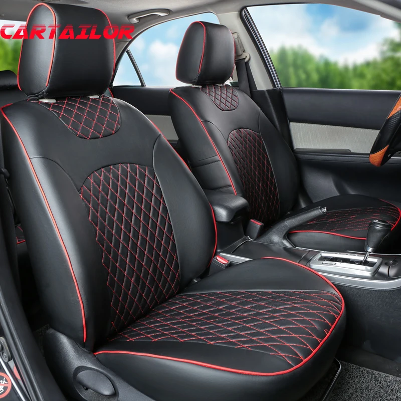 

CARTAILOR Car Seat Cover PU Leather Car Seats for Toyota Corolla 2014 2016 2017 Seat Covers Cars Accessories Seat Supports Set