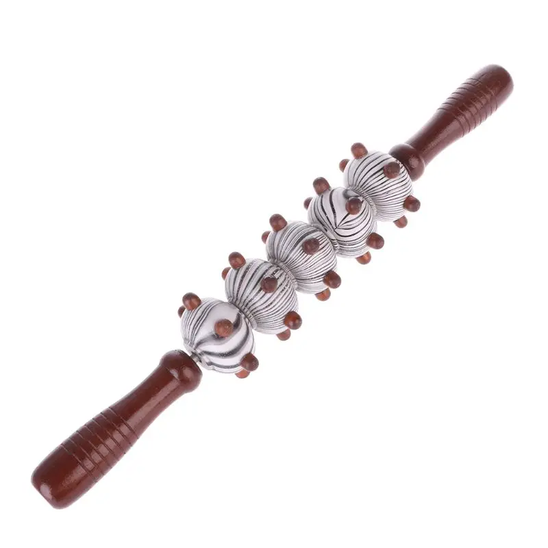 1PCS Wood Massage Stick Roller Massager tool Reflexology Hand Foot Therapy full U2JD