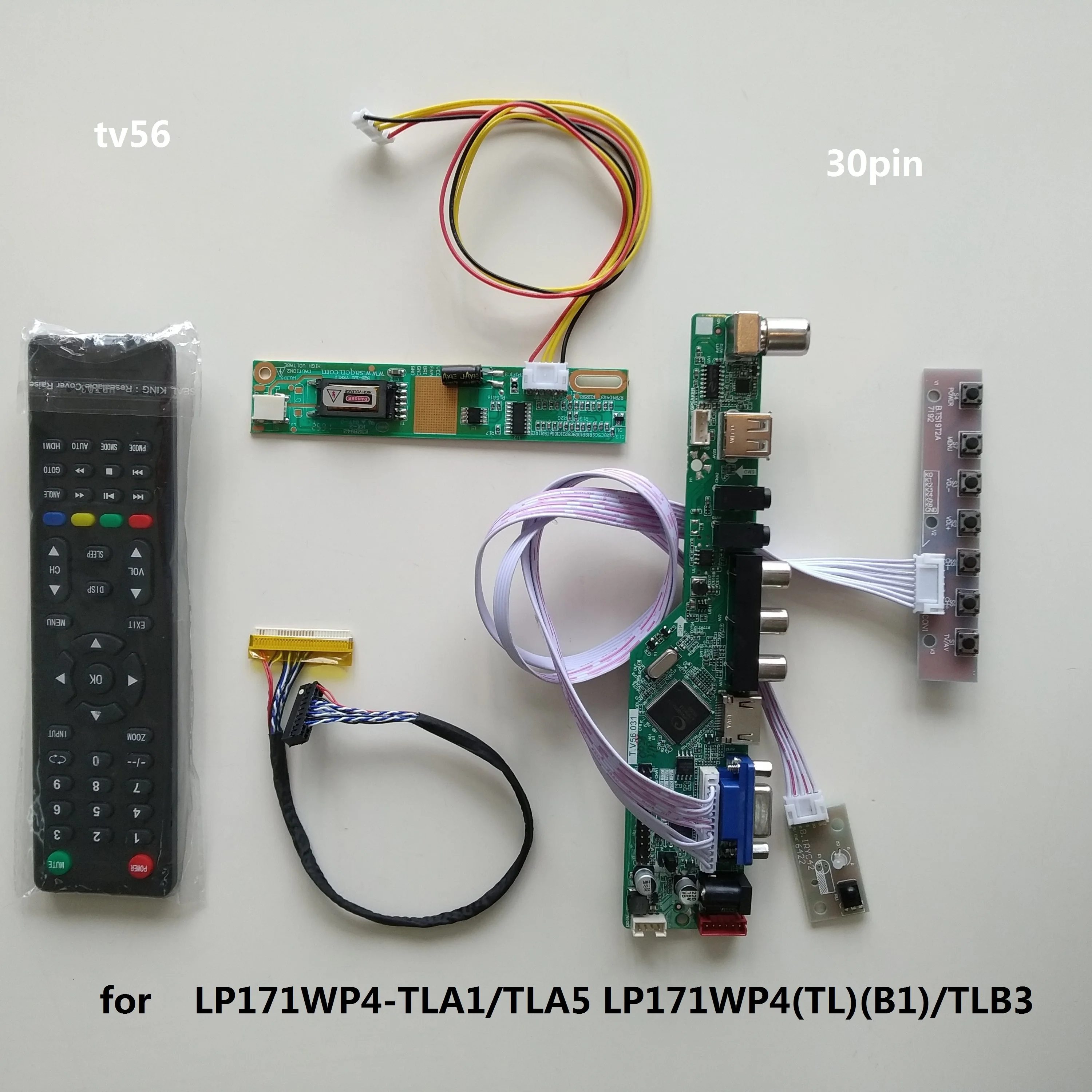 TV USB LCD LED VGA AV HDMI compatible con el controlador de AUDIO de la Junta para LP171WP4-TLA1/TLA5 LP171WP4(TL)(B1)/TLB3 1440 × 900 de 17,1"