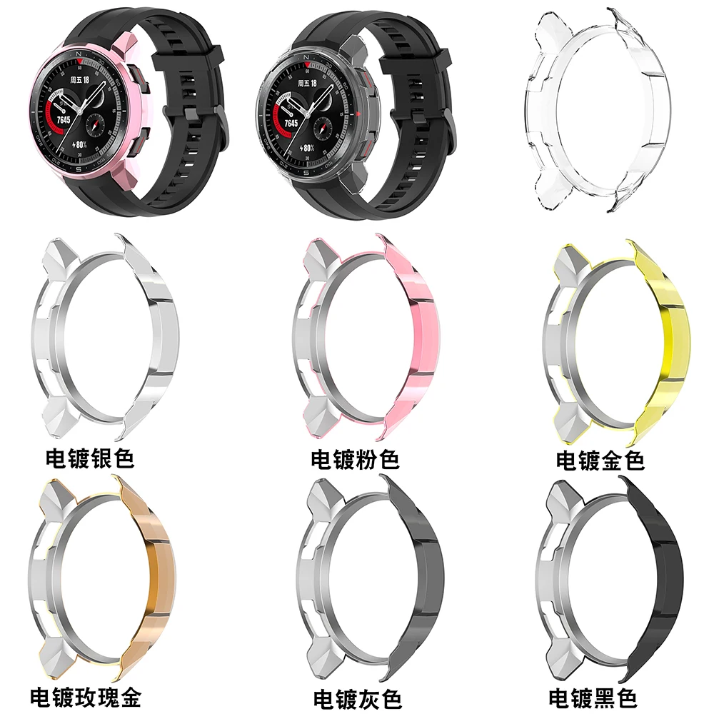 Electroplated PC Protective Case For Huawei Honor Watch GS Pro Hollow Protector Shell Frame Bumper