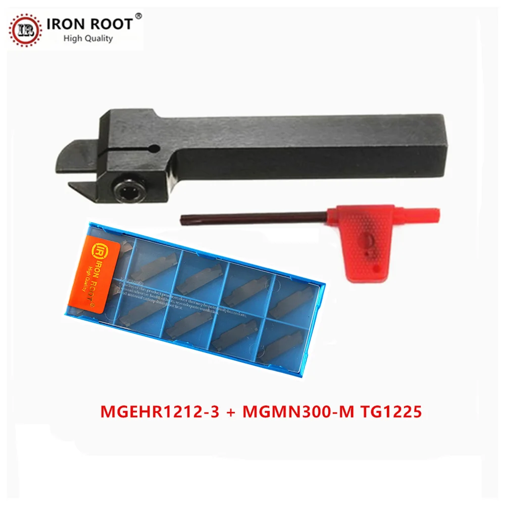 1P MGEHR1212-3 / MGEHL1212-3 Grooving Tool Holder + 10P MGMN300 Carbide Grooving Insert - CNC Metal Lathe Tool Kit
