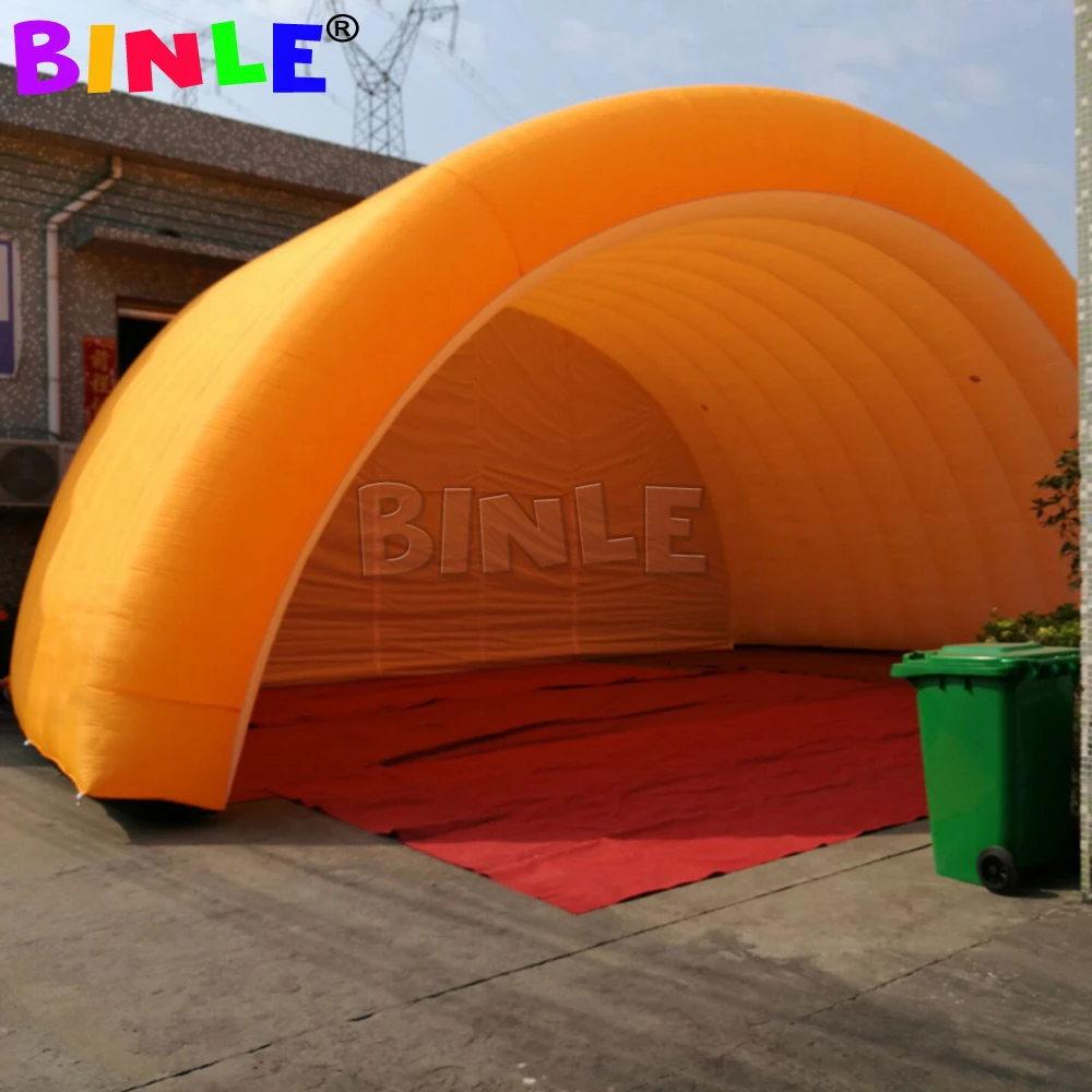 

9x6x5 Orange Giant Arch Styled Inflatable Stage Cover Tent,Air Supported Dome Marquee With Double Layers Outdoor Exhibition Show