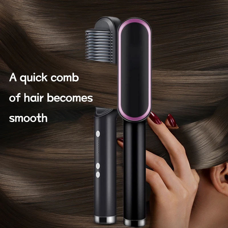 

Multifunctional Professional Hair Straightener Tourmaline Ceramic Hair Curler Brush Hair Comb Straighteners Curling Hair Iron