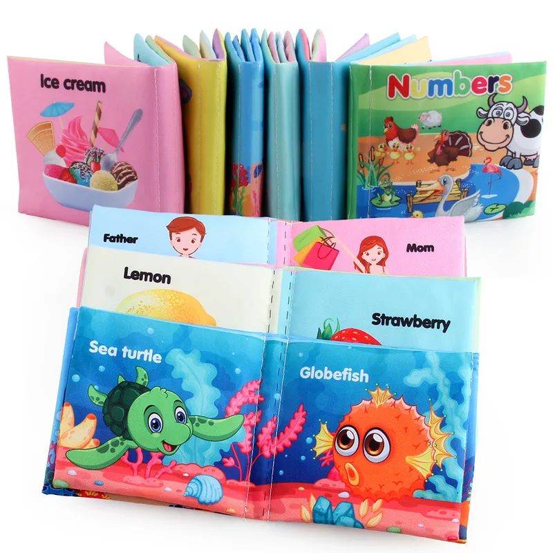 0 -12 Months Tear-proof Cloth Books Soft Baby Books Rustle Sound Baby Quiet Books Infant Early Learning Educational Toys