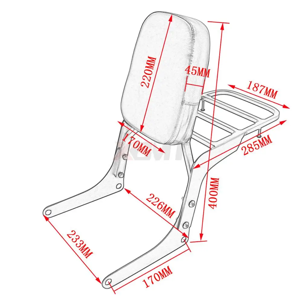 Motorcycle Accessories Passenger Backrest Sissy Bar Luggage Rack For Honda Rebel 250 CA250 CMX250