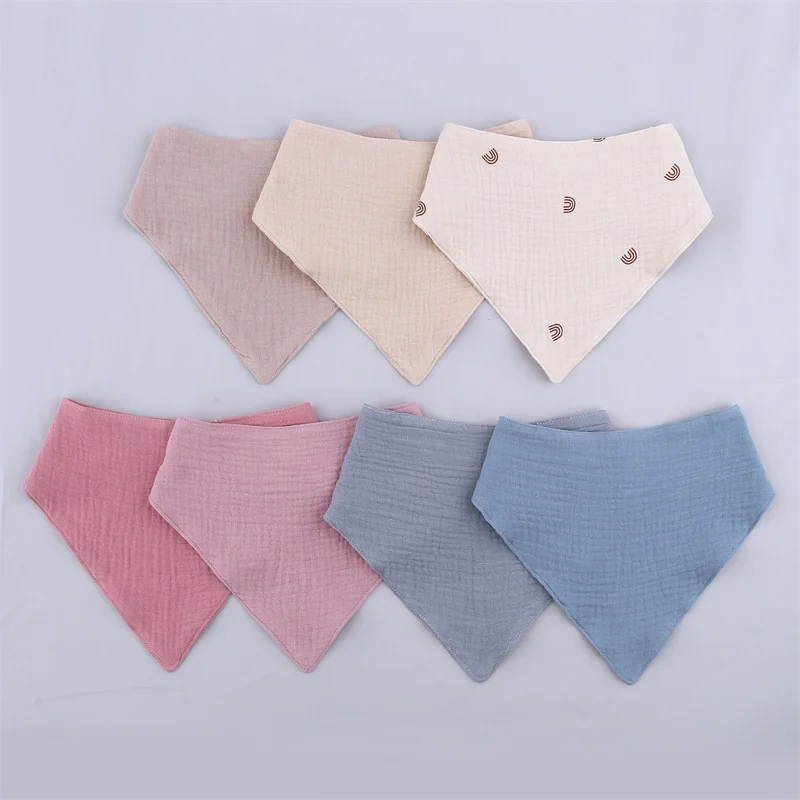 1 Pc Soild Color Baby Bibs Triangle Saliva Towel Kids Portable Burp Cloth Baby Boys Girls Feeding Apron Newborn Accessories