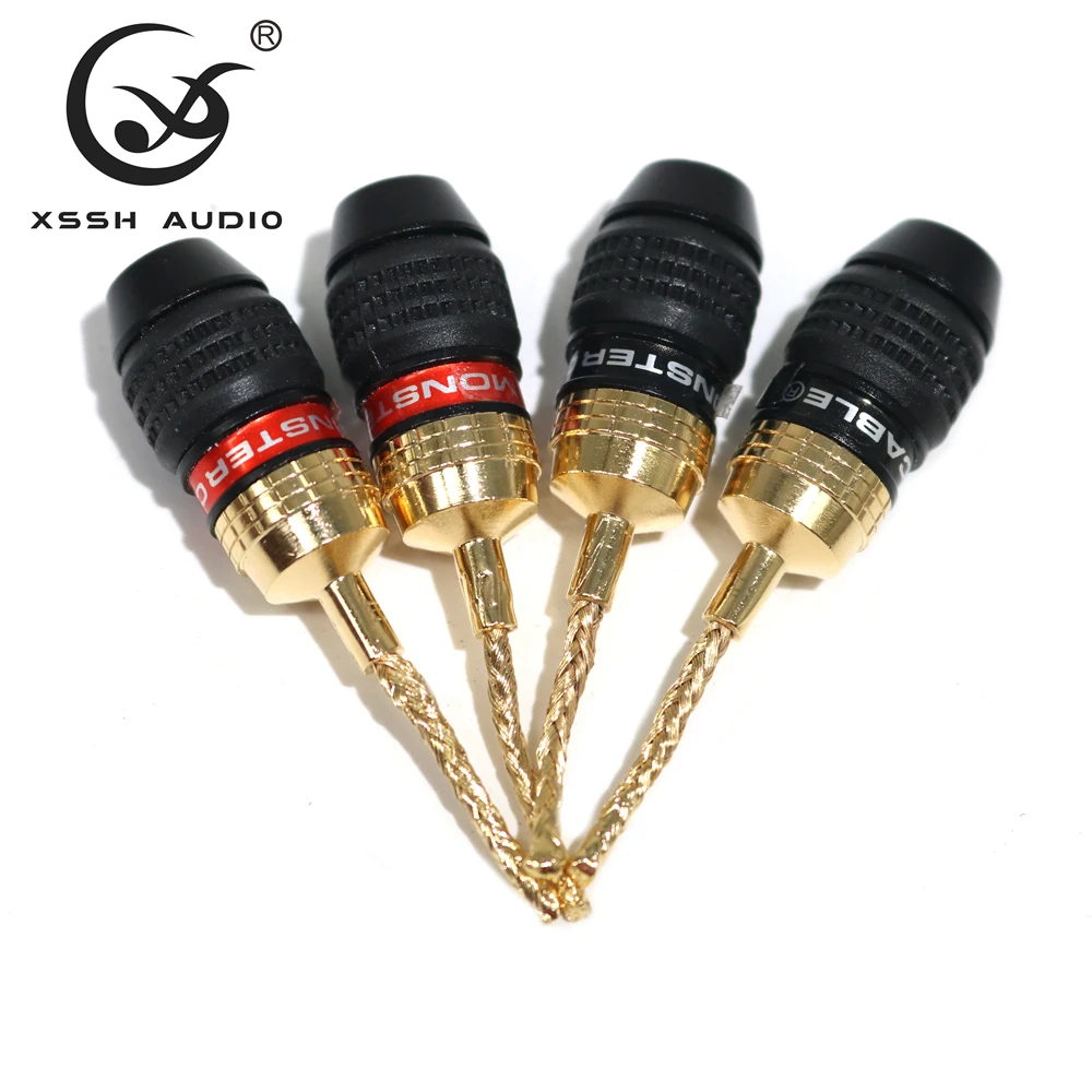 8 قطعة YIVO XSSH HIFI OEM لتقوم بها بنفسك الصوت CD مكبر للصوت ذكر محول المتكلم موصل مرحبا نهاية النحاس تصفيح الذهب الموز التوصيل جاك